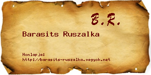 Barasits Ruszalka névjegykártya